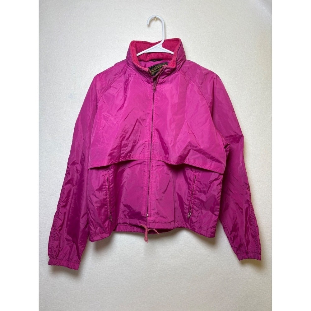 Vintage Eddie Bauer Sac Jac Windbreaker Pink Vented Jacket Women's SZ M